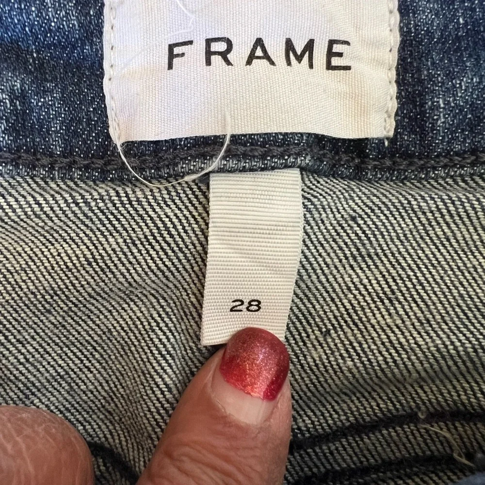 FRAME Le Crop Mini Boot Jeans 28 Cropped Bootcut Mid Rise Designer Denim - Picture 4 of 7